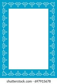 Blue border art picture frame vector vintage