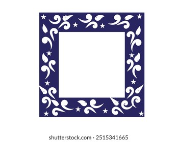 blue border flower frame design