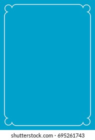 Blue border frame book cover vector vintage