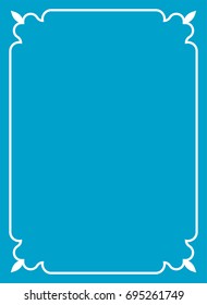 Blue border frame book cover vector vintage