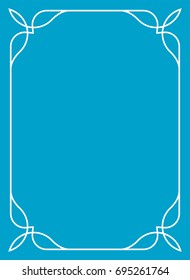Blue border frame book cover vector vintage
