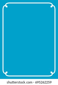 Blue border frame book cover vector vintage