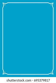 Blue border frame book cover vector vintage