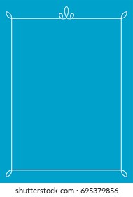 Blue border frame book cover vector vintage