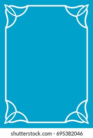 Blue border frame book cover vector vintage