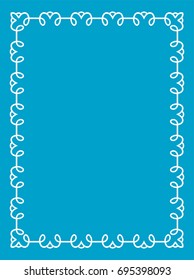 Blue border frame book cover vector vintage