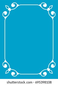 Blue border frame book cover vector vintage