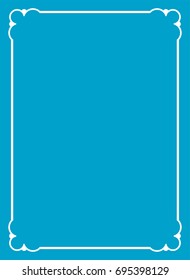 Blue border frame book cover vector vintage