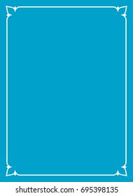 Blue border frame book cover vector vintage