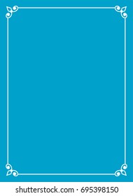 Blue border frame book cover vector vintage