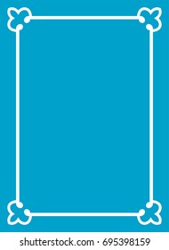 Blue border frame book cover vector vintage