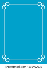 Blue border frame book cover vector vintage
