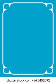 Blue border frame book cover vector vintage