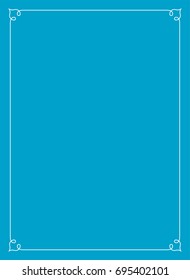 Blue border frame book cover vector vintage