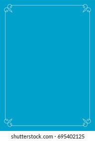 Blue border frame book cover vector vintage