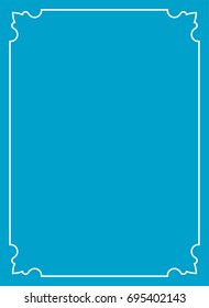 Blue border frame book cover vector vintage