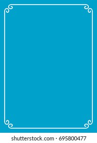 Blue border frame book cover vector vintage background