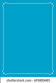 Blue border frame book cover vector vintage background