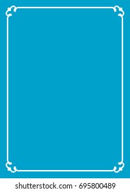 Blue border frame book cover vector vintage background