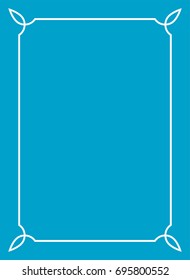 Blue border frame book cover vector vintage background