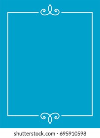Blue border frame book cover vector vintage background