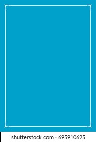 Blue border frame book cover vector vintage background