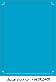 Blue border frame book cover vector vintage background