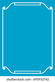 Blue border frame book cover vector vintage background