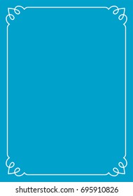 Blue border frame book cover vector vintage background