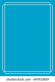 Blue border frame book cover vector vintage background