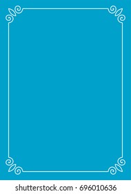 Blue border frame book cover vector vintage background