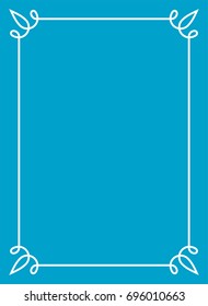 Blue border frame book cover vector vintage background