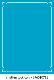 Blue border frame book cover vector vintage background