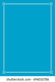 Blue border frame book cover vector vintage background