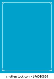Blue border frame book cover vector vintage background
