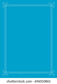 Blue border frame book cover vector vintage background