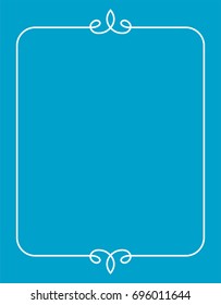 Blue border frame book cover vector vintage background