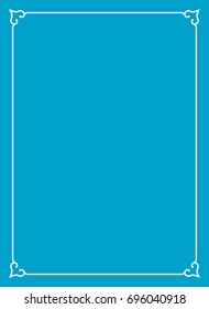 Blue border frame book cover vector vintage background