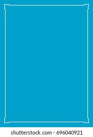 Blue border frame book cover vector vintage background