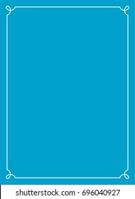 Blue border frame book cover vector vintage background