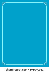 Blue border frame book cover vector vintage background