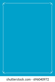 Blue border frame book cover vector vintage background