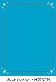 Blue border frame book cover vector vintage background