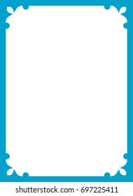 Blue border frame book cover vector vintage background