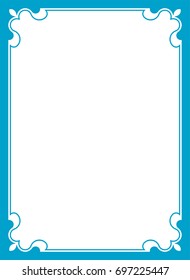 Blue Border Frame Deco Vector Label Stock Vector (Royalty Free ...