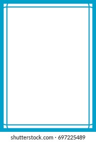 Blue border frame book cover vector vintage background