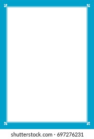 Blue border frame book cover vector vintage background