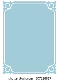 Blue border frame deco vector art simple line corner