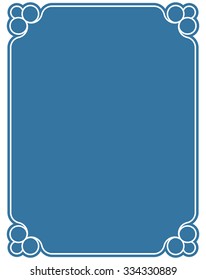 Blue border frame deco vector label simple line corner