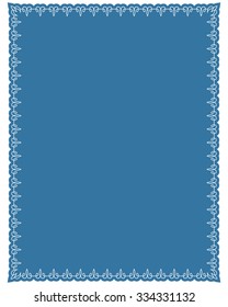 Blue border frame deco vector label simple line corner